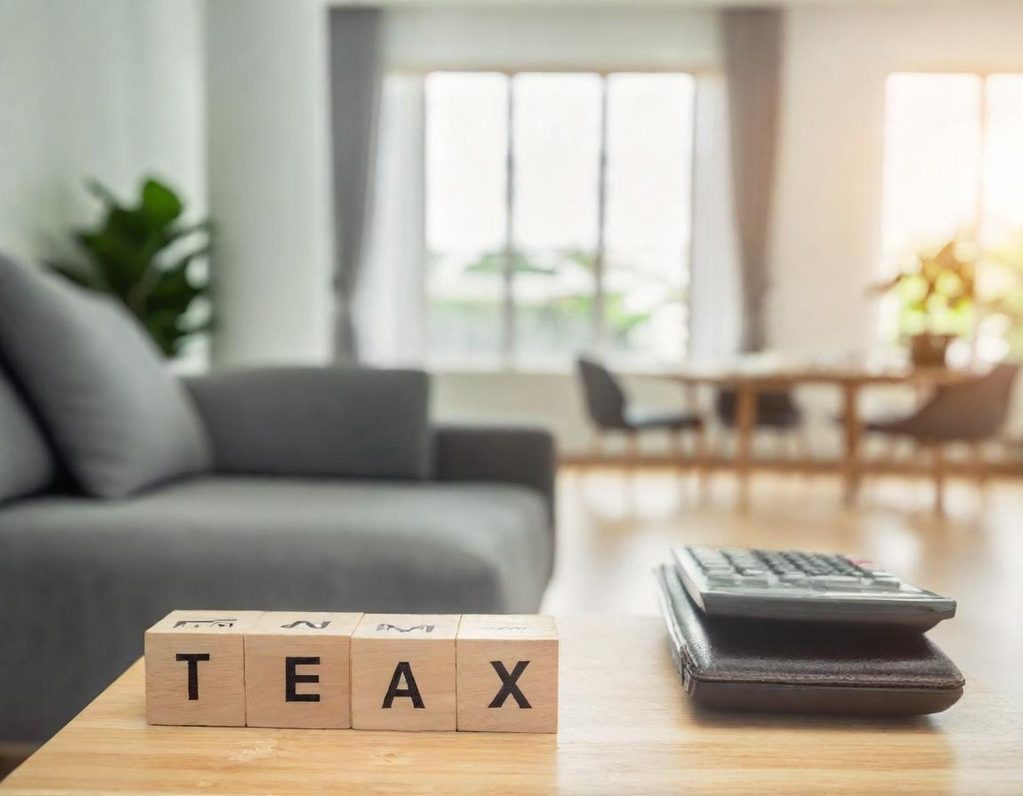 Blocs en bois avec les lettres "TEAX" sur une table dans un salon lumineux.